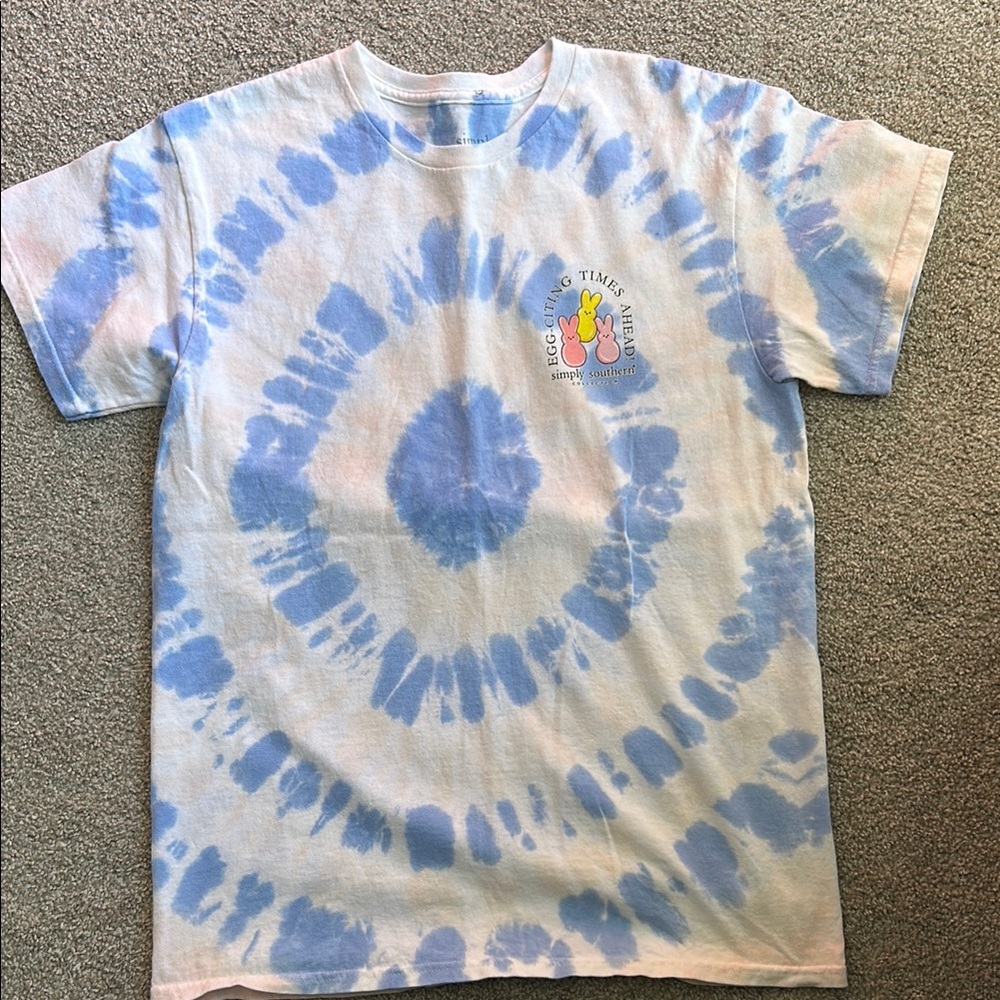 Blue Tie-Dye Graphic T-Shirt
